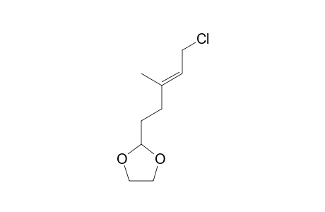 1,3-Dioxolane, 2-(5-chloro-3-methyl-3-pentenyl)-, (E)-