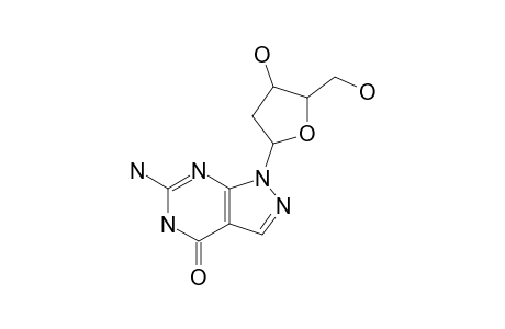6-AMINO-1-(2-DEOXY-BETA-D-ERYTHRO-PENTOFURANOSYL)-1H-PYRAZOLO-[3.4-D]-PYRIMIDIN-4(5H)-ONE;8-AZA-7-DEAZA-2'-DEOXY-GUANOSINE