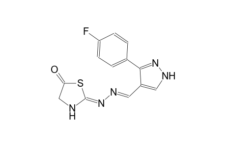 1H-pyrazole-4-carboxaldehyde, 3-(4-fluorophenyl)-, [(2Z)-5-oxothiazolidinylidene]hydrazone