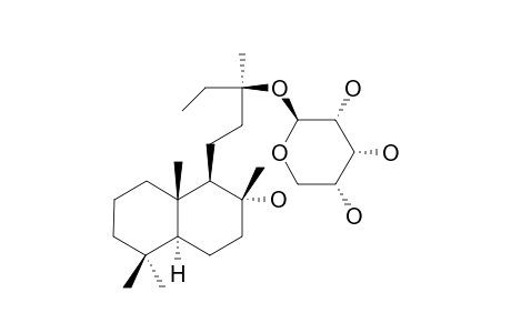 8-ALPHA-HYDROXY-LABD-(13S)-O-BETA-D-RIBOPYRANOSIDE