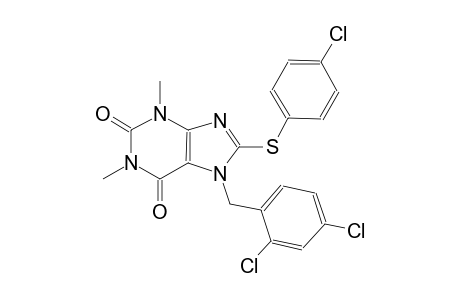 8-[(4-chlorophenyl)sulfanyl]-7-(2,4-dichlorobenzyl)-1,3-dimethyl-3,7-dihydro-1H-purine-2,6-dione
