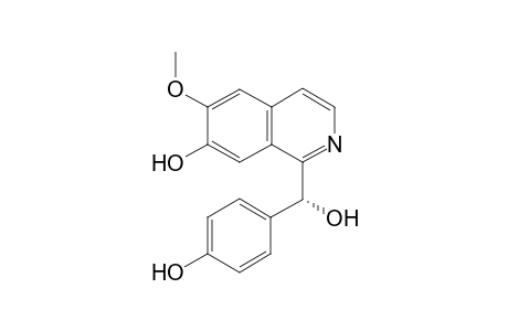 1(R)-hydroxy-p-hydroxybenzyl-6-methoxy-7-hydroxyisoquinoline