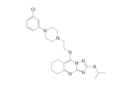 2-(1-METHYLETHYLTHIO)-5-[2-(4-(3-CHLOROPHENYL)-PIPERAZIN-1-YL)-ETHYL]-AMINO-6,7,8,9-TETRAHYDRO-1,2,4-TRIAZOLO-[5,1-B]-QUINAZOLINE