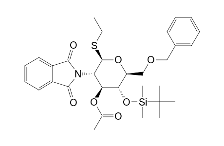 ETHYL-3-O-ACETYL-6-O-BENZYL-4-O-(TERT.-BUTYLDIMETHYLSILYL)-2-DEOXY-2-PHTHALIMIDO-1-THIO-BETA-D-GLUCOPYRANOSIDE