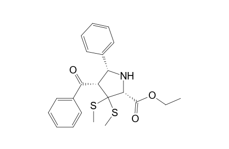 (2R,4S,5R)-4-benzoyl-3,3-bis(methylthio)-5-phenyl-2-pyrrolidinecarboxylic acid ethyl ester