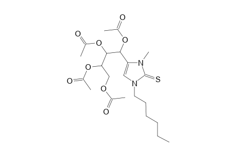 1,3-Dihydro-1-hexyl-3-methyl-4-(1',2',3',4'-tetrahydro-O-acetyl-D-arabinotetritol-1'-yl)-2H-imidazole-2-thione