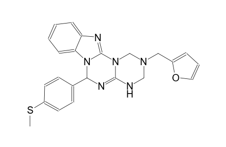 1H-[1,3,5]triazino[1',2':3,4][1,3,5]triazino[1,2-a]benzimidazole, 2-(2-furanylmethyl)-2,3,4,6-tetrahydro-6-[4-(methylthio)phenyl]-
