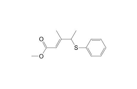 2-Pentenoic acid, 3-methyl-4-(phenylthio)-, methyl ester, (E)-