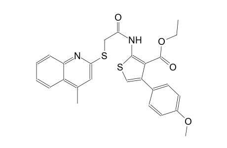 3-thiophenecarboxylic acid, 4-(4-methoxyphenyl)-2-[[[(4-methyl-2-quinolinyl)thio]acetyl]amino]-, ethyl ester