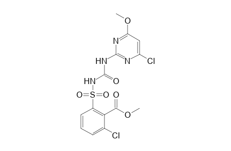 Benzoic acid, 2-chloro-6-[[[[(4-chloro-6-methoxy-2-pyrimidinyl)amino]carbonyl]amino]sulfonyl]-, methyl ester