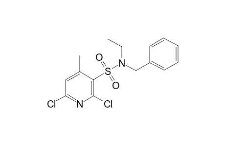 2,6-bis(chloranyl)-N-ethyl-4-methyl-N-(phenylmethyl)pyridine-3-sulfonamide