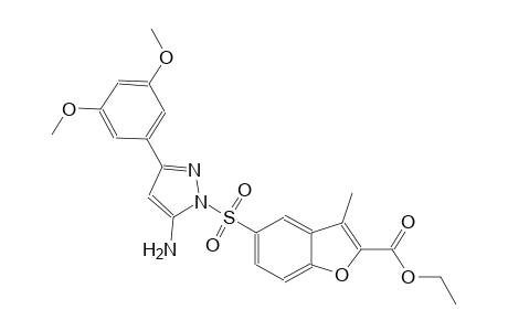 2-benzofurancarboxylic acid, 5-[[5-amino-3-(3,5-dimethoxyphenyl)-1H-pyrazol-1-yl]sulfonyl]-3-methyl-, ethyl ester