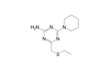 4-[(Ethylsulfanyl)methyl]-6-(1-piperidinyl)-1,3,5-triazin-2-ylamine