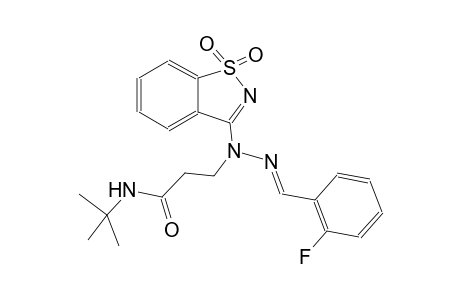 propanamide, N-(1,1-dimethylethyl)-3-[(2E)-1-(1,1-dioxido-1,2-benzisothiazol-3-yl)-2-[(2-fluorophenyl)methylene]hydrazino]-