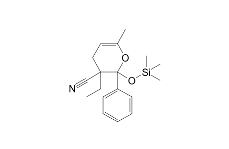 3-Cyano-3-ethyl-6-methyl-2-trimethylsilyloxy-2-phenyl-3,4-dihydro-2H-pyran