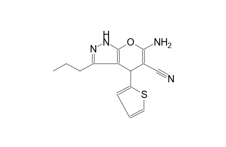 6-amino-3-propyl-4-(2-thienyl)-1,4-dihydropyrano[2,3-c]pyrazole-5-carbonitrile