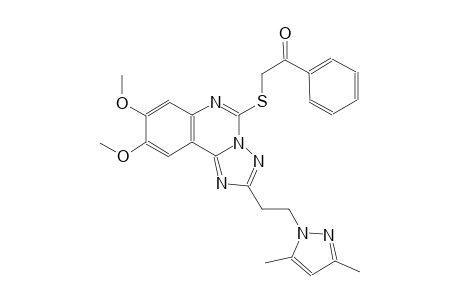 2-({2-[2-(3,5-dimethyl-1H-pyrazol-1-yl)ethyl]-8,9-dimethoxy[1,2,4]triazolo[1,5-c]quinazolin-5-yl}sulfanyl)-1-phenylethanone