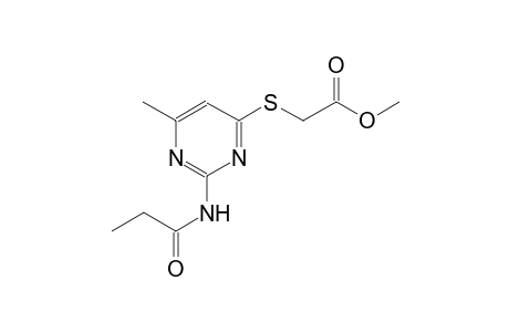 acetic acid, [[6-methyl-2-[(1-oxopropyl)amino]-4-pyrimidinyl]thio]-, methyl ester