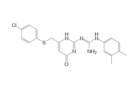 N''-(6-{[(4-chlorophenyl)sulfanyl]methyl}-4-oxo-1,4-dihydro-2-pyrimidinyl)-N-(3,4-dimethylphenyl)guanidine