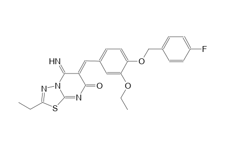 (6Z)-6-{3-ethoxy-4-[(4-fluorobenzyl)oxy]benzylidene}-2-ethyl-5-imino-5,6-dihydro-7H-[1,3,4]thiadiazolo[3,2-a]pyrimidin-7-one