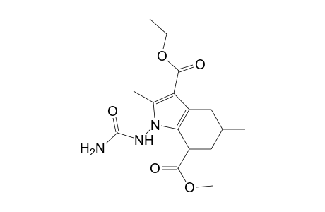 2,5-Dimethyl-1-ureido-4,5,6,7-tetrahydro-1H-indole-3,7-dicarboxylic acid 3-ethyl ester 7-methylester