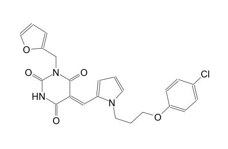 (5Z)-5-({1-[3-(4-chlorophenoxy)propyl]-1H-pyrrol-2-yl}methylene)-1-(2-furylmethyl)-2,4,6(1H,3H,5H)-pyrimidinetrione