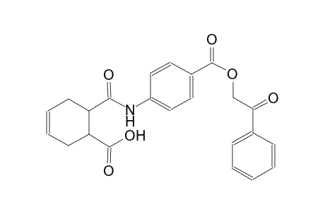 benzoic acid, 4-[[(6-carboxy-3-cyclohexen-1-yl)carbonyl]amino]-, 2-oxo-2-phenylethyl ester