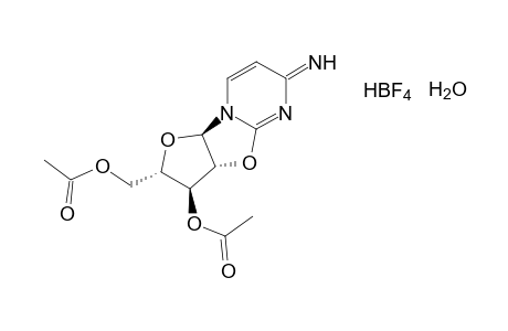 2,2'-anhydro-1-(ß-D-arabinofuranosyl)cytosine, 3',5' diacetate, compound with hydrogen tetrafluoroborate(1:1), monohydrate