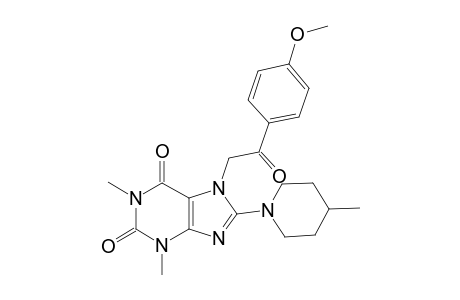 1H-Purine-2,6-dione, 3,7-dihydro-7-[2-(4-methoxyphenyl)-2-oxoethyl]-1,3-dimethyl-8-(4-methyl-1-piperidinyl)-