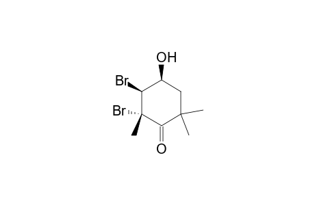 Cyclohexanone, 2,3-dibromo-4-hydroxy-2,6,6-trimethyl-, [2S-(2.alpha.,3.alpha.,4.beta.)]-