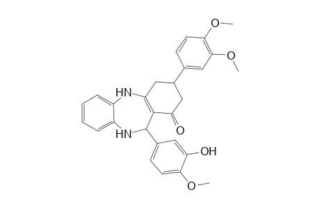 3-(3,4-Dimethoxyphenyl)-11-(3-hydroxy-4-methoxyphenyl)-2,3,4,5,10,11-hexahydro-1H-dibenzo[b,e][1,4]diazepin-1-one