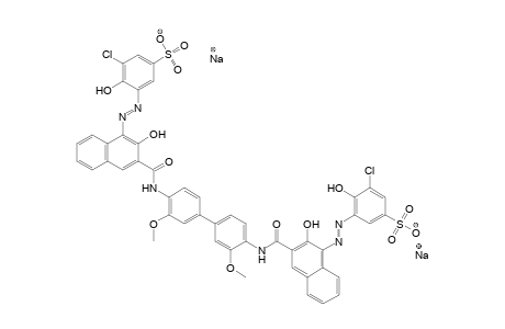 Benzenesulfonic acid, 3,3'-[(3,3'-dimethoxy[1,1'-biphenyl]-4,4'-diyl)bis[iminocarbonyl(2-hydroxy-3,1-naphthalenediyl)azo]]bis[5-chloro-4-hydroxy-, disodium salt