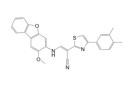 (2E)-2-[4-(3,4-dimethylphenyl)-1,3-thiazol-2-yl]-3-[(2-methoxydibenzo[b,d]furan-3-yl)amino]-2-propenenitrile