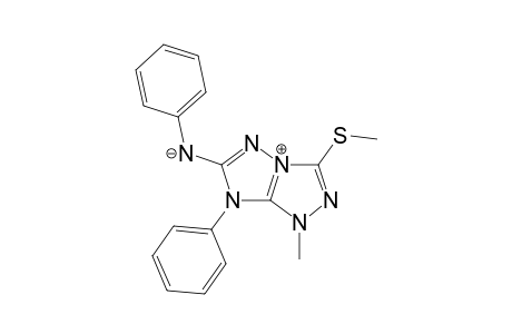 1H-1,2,4-Triazolo[4,3-b][1,2,4]triazolium, 1-methyl-3-(methylthio)-7-phenyl-6-(phenylamino)-, hydroxide, inner salt