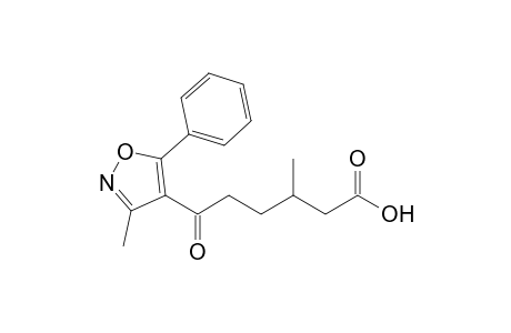 (+-)-3-Methyl-6-(3-methyl-5-phenylisoxazol-4-yl)-6-oxohexanoic acid