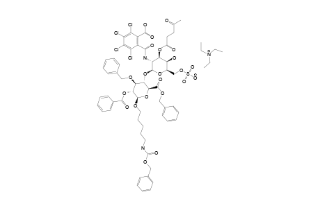 #22-TRIETHYLAMMONIUM-SALT;BENZYL-[N-BENZYLOXYCARBONYL-5-AMINOPENTYL-2-O-BENZOYL-3-O-BENZYL-4-O-(2-DEOXY-3-O-LEVULINOYL-6-O-SULFO-2-TETRACHLOROPHTHALIMIDO-BETA-