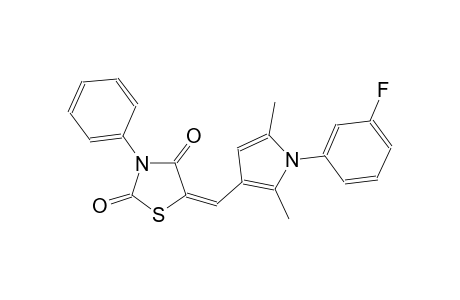(5E)-5-{[1-(3-fluorophenyl)-2,5-dimethyl-1H-pyrrol-3-yl]methylene}-3-phenyl-1,3-thiazolidine-2,4-dione