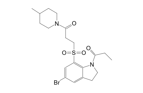 1H-indole, 5-bromo-2,3-dihydro-7-[[3-(4-methyl-1-piperidinyl)-3-oxopropyl]sulfonyl]-1-(1-oxopropyl)-