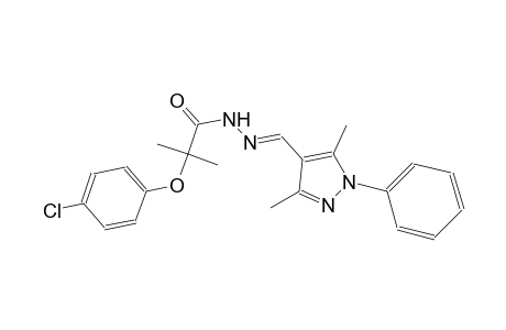 2-(4-chlorophenoxy)-N'-[(E)-(3,5-dimethyl-1-phenyl-1H-pyrazol-4-yl)methylidene]-2-methylpropanohydrazide