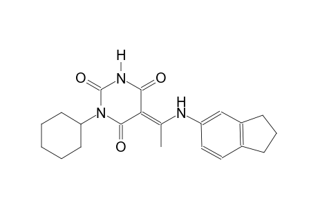 (5E)-1-cyclohexyl-5-[1-(2,3-dihydro-1H-inden-5-ylamino)ethylidene]-2,4,6(1H,3H,5H)-pyrimidinetrione