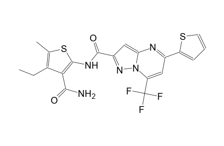 N-[3-(aminocarbonyl)-4-ethyl-5-methyl-2-thienyl]-5-(2-thienyl)-7-(trifluoromethyl)pyrazolo[1,5-a]pyrimidine-2-carboxamide