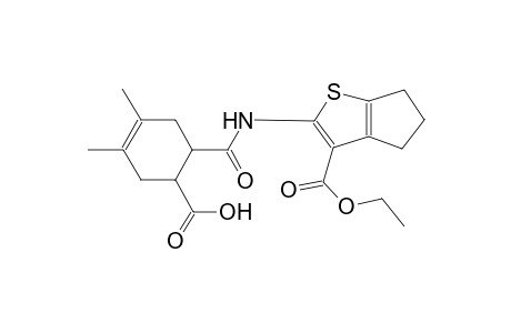 6-({[3-(ethoxycarbonyl)-5,6-dihydro-4H-cyclopenta[b]thien-2-yl]amino}carbonyl)-3,4-dimethyl-3-cyclohexene-1-carboxylic acid