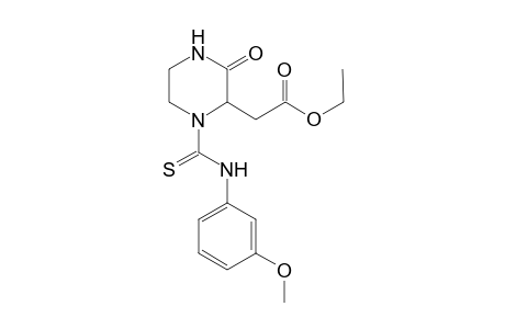 2-Pyrazineacetic acid, hexahydro-1-[[(3-methoxyphenyl)amino]carbonothioyl]-3-oxo-, ethyl ester