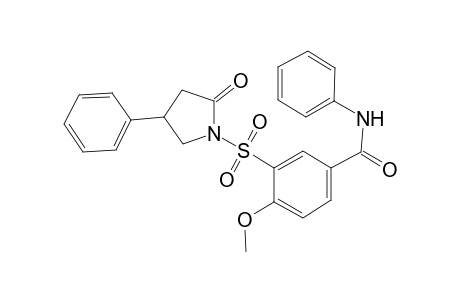 Benzamide, 4-methoxy-3-[(2-oxo-4-phenyl-1-pyrrolidinyl)sulfonyl]-N-phenyl-