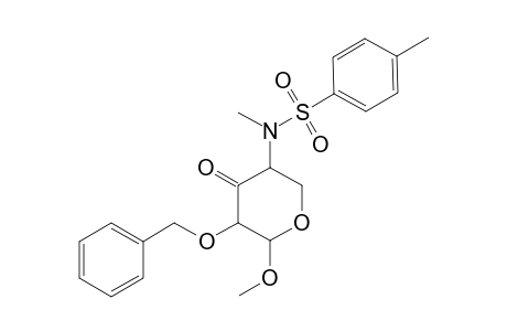 .beta.-L-threo-Pentopyranosid-3-ulose, methyl 4-deoxy-4-[methyl[(4-methylphenyl)sulfonyl]amino]-2-O-(phenylmethyl)-