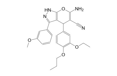 6-amino-4-(3-ethoxy-4-propoxyphenyl)-3-(3-methoxyphenyl)-1,4-dihydropyrano[2,3-c]pyrazole-5-carbonitrile