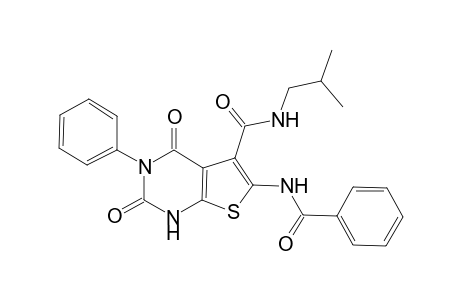1-Benzoylamino-1,2,3,4-tetrahydro-2,4-dioxo-3-phenylthieno[2,3-d]pyrimidin-5-carbox-N-(2-methylpropyl)amide