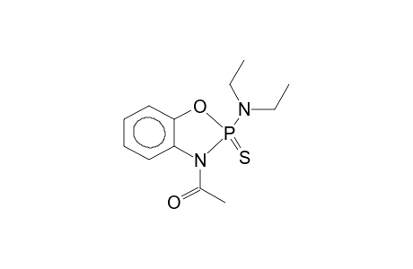 2-DIETHYLAMINO-2-THIOXO-3-ACETYL-4,5-BENZO-1,3,2-OXAZAPHOSPHOLANE