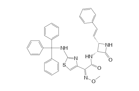 4-Thiazoleacetamide, .alpha.-(methoxyimino)-N-[2-oxo-4-(2-phenylethenyl)-3-azetidinyl]-2-[(triphenylmethyl)amino]-, cis-