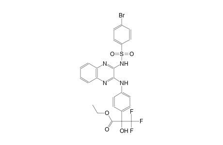 ethyl 2-{4-[(3-{[(4-bromophenyl)sulfonyl]amino}-2-quinoxalinyl)amino]phenyl}-3,3,3-trifluoro-2-hydroxypropanoate